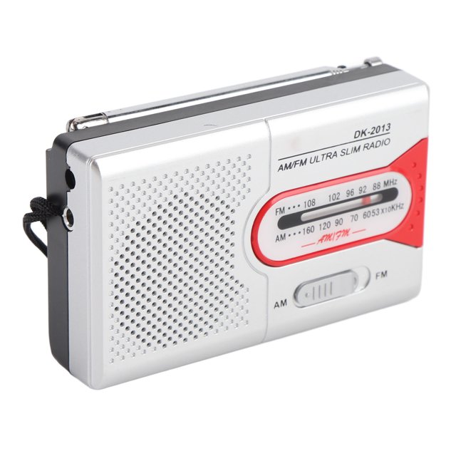 Radio de Poche AM, Radio Portable à Main avec Haut-Parleur Intégré et Prise Casque, Réglage par Bouton, Radio à Piles pour Randonnée Camping Radio Ultra Mince