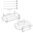 thumbnail image 3 of Leodye 1PCS Air Fryer Double Pot Rack Accessories Oven Grill Rack Multi-Layer Cooking Rack for Air Fryer and Oven Use -Includes: 1x Grill, 4x Baking Sticks, 3 of 9
