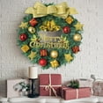 thumbnail image 3 of 12 inch Pre-lit Artificial Christmas Wreath| Flocked with Mixed Decorations and Pre-strung Yellow Lights Christmas Garland For Front Door or Home Decoration Use, 3 of 4