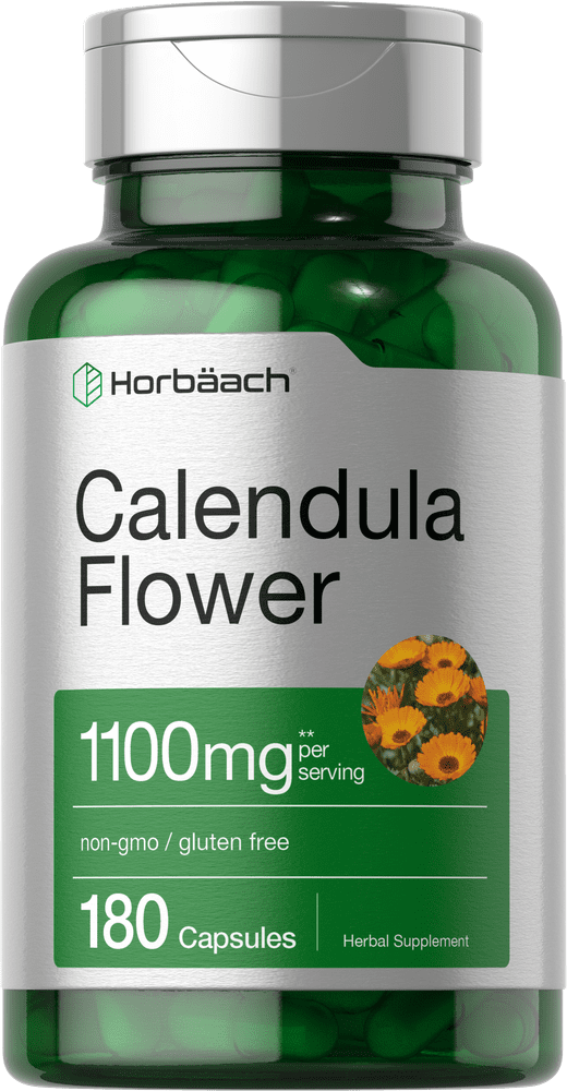 Calendula Flower 1100mg 180 Capsules Marigold by Horbaach