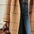 thumbnail image 4 of Women's Retro Lapel Long Plaid Coat 2025 Fall Winter Casual Elegant Double-breasted Work Suit Jacket, 4 of 8