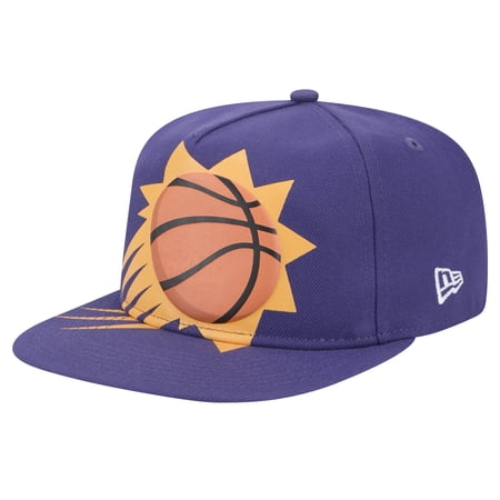 Men s New Era Purple Phoenix Suns Oversized Puff Print Logo Golfer Snapback Hat