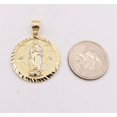 thumbnail image 3 of Diamond-Cut Virgin Mary Medallion Pendant Unisex Adult 10K Yellow White Gold 3.37 Gr, Goldum NYC, 3 of 6