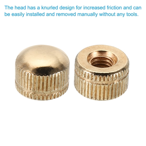 PATIKIL M10x1.5 Acorn Hex Bolt Covers – 25-Pack Gold Tone Dome Head Cap Nuts, Carbon Steel With Electroplated Finish For Furniture, Machinery & Construction
