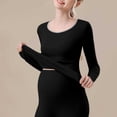 thumbnail image 5 of Neewe Women's Maternity Pregnant Top Solid Color Round Neck Long Sleeved Top To Be Worn As A Base During Pregnancy, 5 of 6