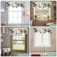 thumbnail image 6 of Tie Up Valances for Windows, Teal Tulip Butterfly Adjustable Valance Curtains Window Treatment for Living Room, Turquoise Floral Farmhouse Beige Rod Pocket Kitchen Curtains & Drapes 42x12 Inch, 6 of 9