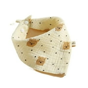 Printing Baby Muslin Bibs Baby Drool Bibs Cotton Snap Button Burp Cloths Soft Ruffle Saliva Towel Toddler E