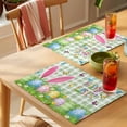 thumbnail image 4 of Easter Placemats Set of 6 Spring Easter Eggs Bunny Butterflies Green Plaid Place Mats Indoor Wipeable Table Mats Washable Cloth Dining Table Placemats for Kitchen Holiday Party Home Decor 13x19 Inch, 4 of 9
