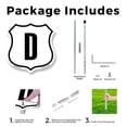 thumbnail image 3 of Letter D 12 inch X 12 inch Shield Shaped Commercial Grade Plastic Sign with Aluminum Mounting Stake Weather Resistant Made in the USA, 3 of 8