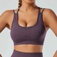 thumbnail image 5 of TrendVibe365 Workout Bras for Women Ribbed Knit No Underwire Push up No Show Bralettes Padded Strappy Back Criss-Cross Back Supportive Corset Bra Full Coverage Comfy Shapewear Purple S, 5 of 6