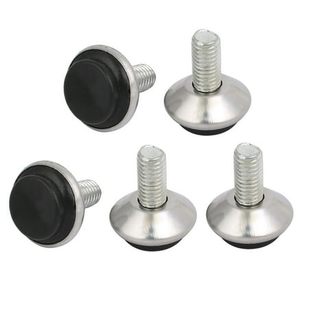 5pcs M8x15mm Thread 25mm Diameter Base Stainless Steel Adjustable Leveling Foot