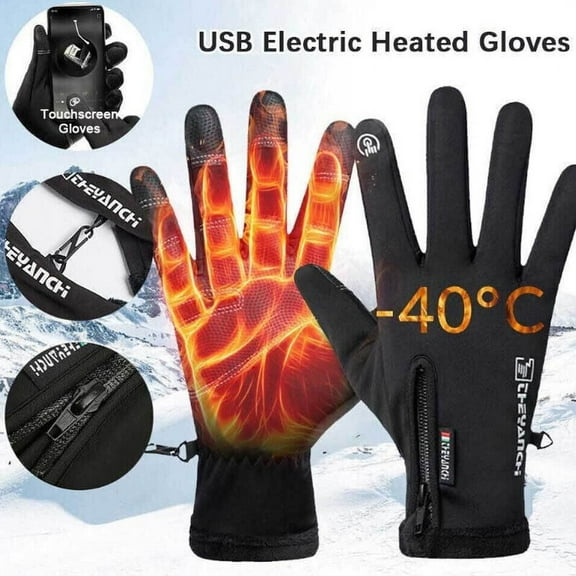 Heated Gloves for Men Women USB Electric Touchscreen Warm Gloves for Motorcycle Skiing Skating Snow Hiking