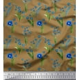 thumbnail image 1 of Soimoi Velvet Fabric Leaves & Aster Floral Print Fabric by Yard 58 Inch Wide, 1 of 3