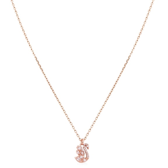 Swarovski Rose Gold-Tone Plated Swan Pendant Necklace