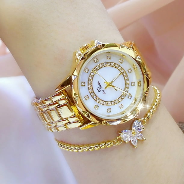 Reloj de moda para mujer, caja de metal, reloj de pulsera analógico, reloj de cuarzo brillante CACAGOO Mirar