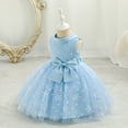 thumbnail image 4 of MSemis Infant Baby Girl Snowflake Christmas Princess Dress Xmas Party Formal Dresses Pageant Bowknot Sky Blue 90, 4 of 7