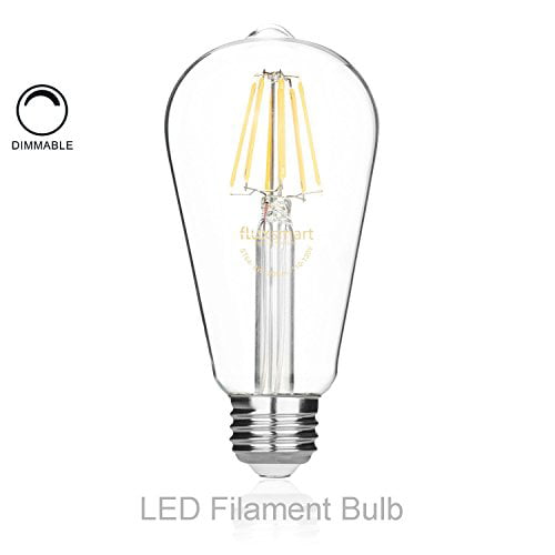8W Ampoule LED Filament E27 ST64 Azanaz Non-dimmable Lot de 10 Ampoule Rétro Edison Equivalent à Ampoule Incandescente 80W 800LM 2700K Blanc Chaud 