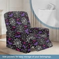 thumbnail image 2 of SCRAWLGOD Halloween Bat Spider Web Print Violet Black Recliner Slipcovers 4-Pieces Lazyboy Recliner Cover Couch Chair Covers Reclining Covers with Pocket for Dog Furniture Protector for Living Room, 2 of 7
