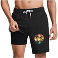 thumbnail image 2 of JDQJBZ Mens Summer Swim Trunks Palm Print Quick Dry with Pockets Lining, 2 of 5