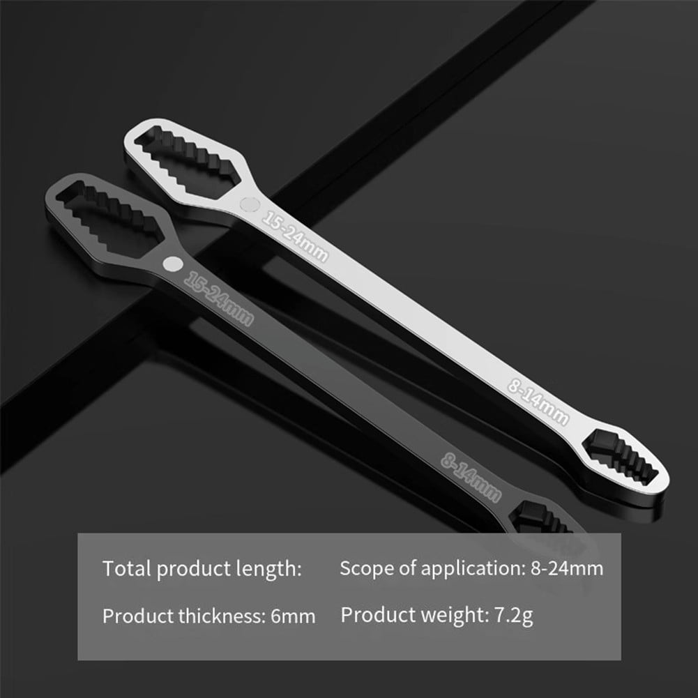 Adjustable Wrench Set: 2-Piece Self-Tightening Hand Tools for 8-22mm