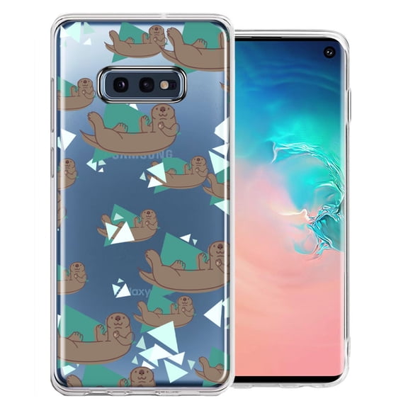 MUNDAZE For Samsung Galaxy S10e Cute Otter Design Double Layer Phone Case Cover