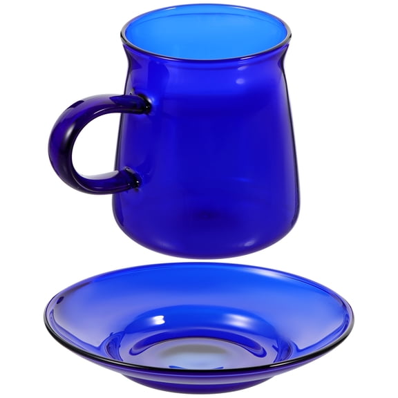 Vintage Coffee Mugs Set with Saucer - Cups for Cappuccino, Latte, Milk - 300ml