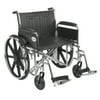 std24ecdfa-sf Sentra Ec Heavy Duty Wheelchair Detachable Full Arms Swing Away Footrests 24 Seat