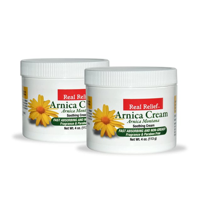 Crema de árnica natural Real Relief, no grasa, sin perfume, 120 ml, 2 unidades