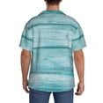 thumbnail image 3 of Kdxio Men's Hawaiian Shirt for Men Short Sleeve Shirt Teal Turquoise Wood Summer Casual Holiday Beach Button Down T-Shirts, 3 of 5