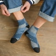 thumbnail image 3 of Naloa Cozy Knitted Blue Chevron Ankle Socks for Women Non Slip Socks No Show Socks Classic Low Cut Casual Socks Casual Socks, 3 of 7