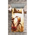 thumbnail image 3 of Ambesonne Retro Quilted Bedspread Set 2 Pcs, Bike in Sepia Tones Rural, Twin Size, Red Orange Yellow, 3 of 3
