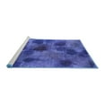 thumbnail image 2 of Ahgly Company Machine Washable Indoor Square Abstract Blue Contemporary Area Rugs, 4' Square, 2 of 4