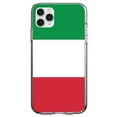 thumbnail image 1 of DistinctInk Clear Shockproof Hybrid Case for iPhone 11 Pro (5.8" Screen) - TPU Bumper, Acrylic Back, Tempered Glass Screen Protector - Italy Flag Red White Green - Love of Italy, 1 of 2