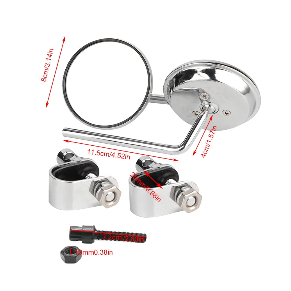 Motorcycle Mirrors,Vintage Round Shape Reflective Modified Rear View ...