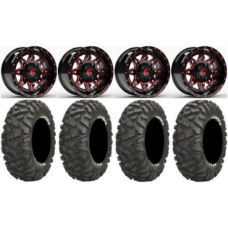 Fuel Lethal Red 14 Wheels 28 BigHorn Tires Polaris RZR XP 1000 / PRO XP / Ranger XP 900/1000