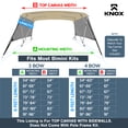 thumbnail image 2 of Knox T31E-Z3 61-66 in. Universal 3 Bow Bimini Top Replacement Canvas & Detachable Sidewalls with Storage Boot, Sand, 2 of 7
