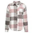 thumbnail image 4 of Tdoqot Women's Shacket Jacket- Plaid Button Down Casual Fall Jackets for Women Pink Size XL, 4 of 5
