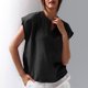 thumbnail image 5 of Eres Más Que una Camisa de Puntuación de Prueba Sexy de Manga Corta Lentejuelas Suelta Camisa de Blusa con Cuello en V, Poliéster, 5 of 6