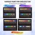 thumbnail image 2 of Nicpro 158PCS Deluxe Large Painting Kit with Metal and Solid Beech Wood Easel, Acrylic, Oil & Watercolor Paint Set, Paint Brushes, Canvases, Palette, Paper Pad, Professional Art Set for Adults Artist, 2 of 6