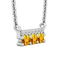 thumbnail image 2 of Dazzlingrock Collection Round White Diamond & Citrine Horizontal Bar Pendant for Women with 18 Inch Gold Chain (0.05 ctw, Color I-J, Clarity I1-I2) in 14K White Gold, 2 of 4