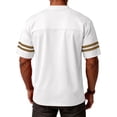 thumbnail image 3 of Domuza Plain Men's Football Jerseys V-Neck Fitness T-Shirts Workout Outfits Casual Party Tops Orange L, 3 of 5