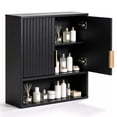 thumbnail image 3 of Ktaxon Fluted Bathroom Cabinet Wall Mount, Medicine Cabinet Storage Organizer with 2 Doors and Adjustable Shelves, Black, 3 of 15