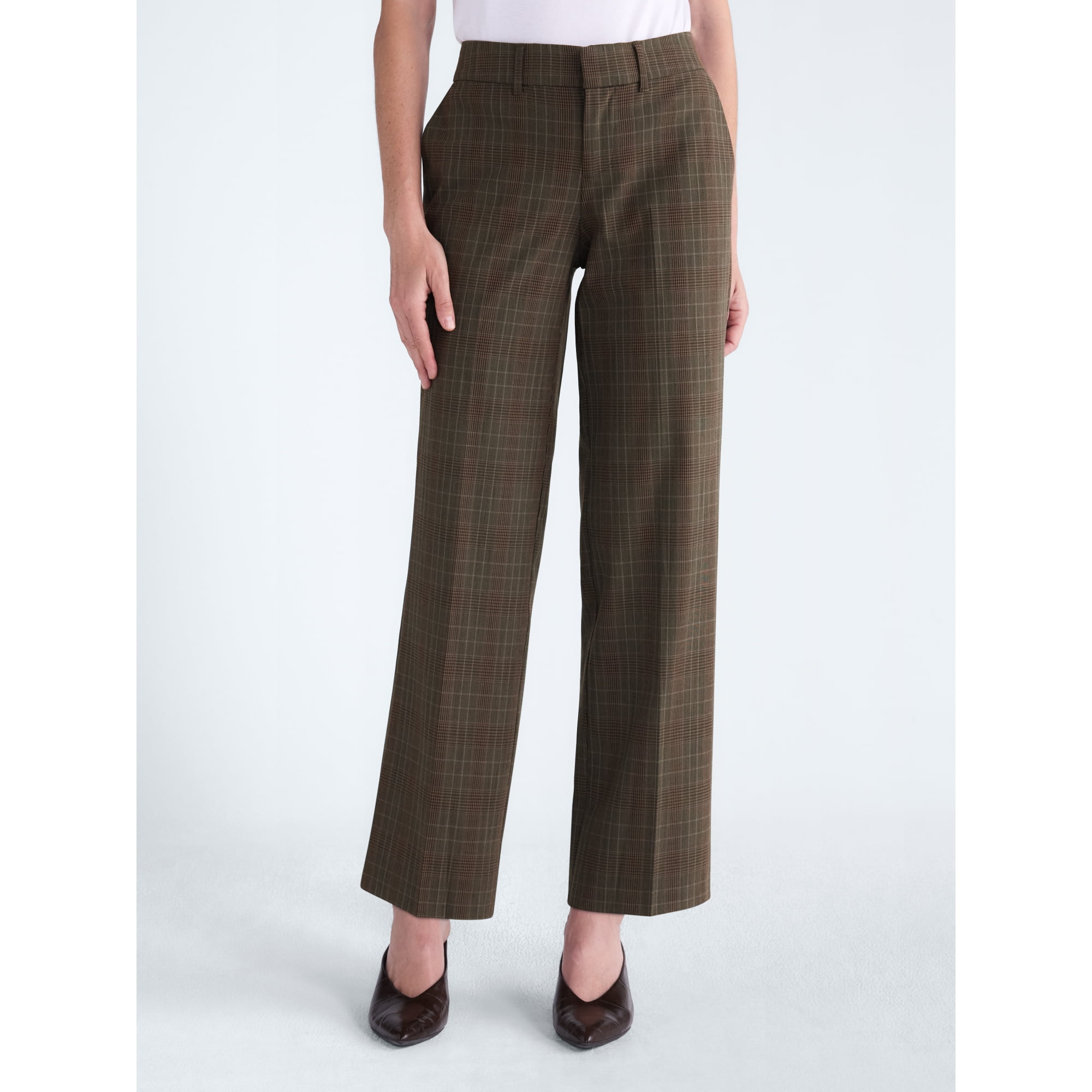 Scoop Women's and Women's Plus Low Rise Crease Trousers, 30'' Inseam, Sizes 0-28W