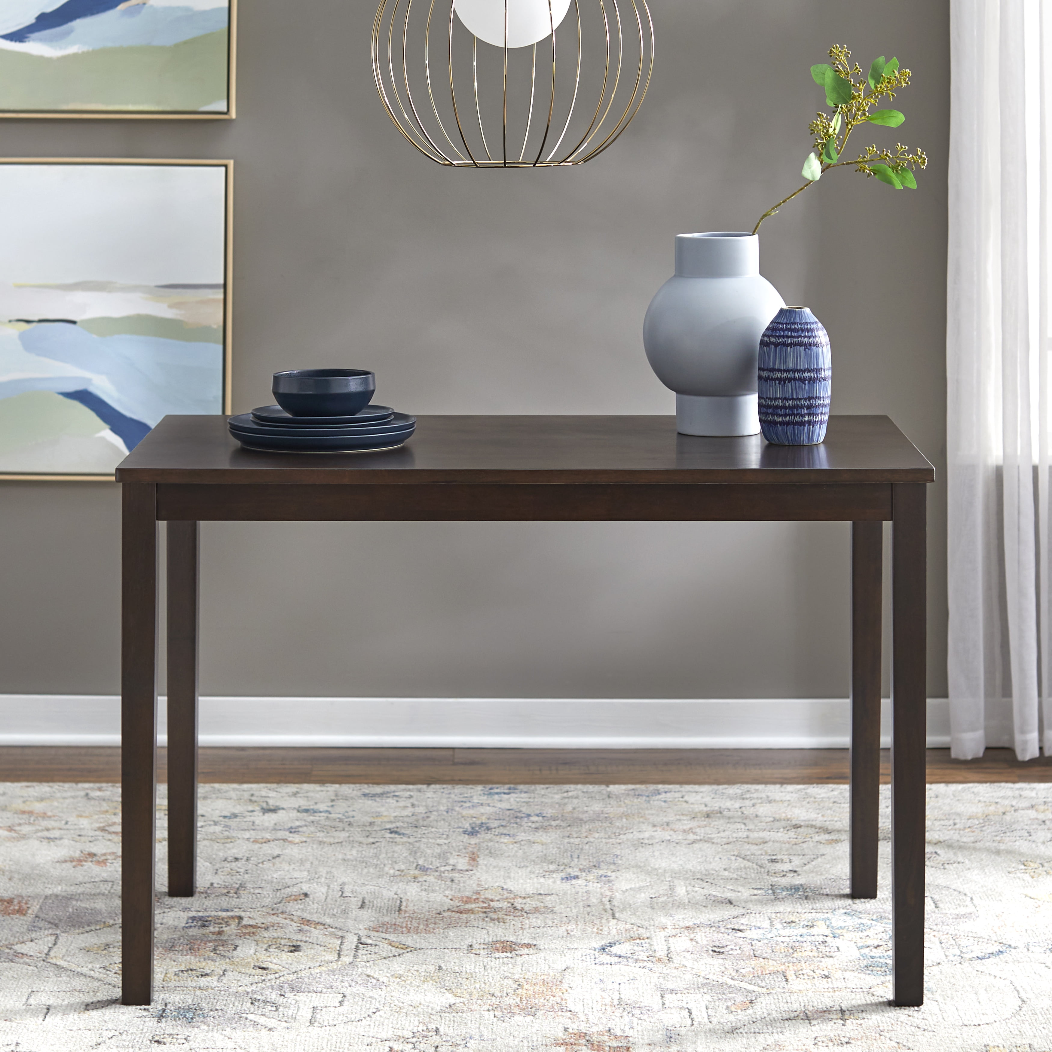 TMS Mid-Century Modern Wood Dining Table, Multiple Finishes