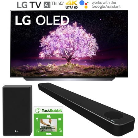 LG OLED65C1PUB 65 inch 4K Smart OLED TV with AI ThinQ (2021 Model) Bundle with LG SP8YA 440w