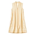 thumbnail image 3 of Lenpel Cotton Linen Dresses for Women Striped Casual V Neck Sleeveless Tank Dresses Knee Length Dress with Pocket Beach Vacation Sundresses, 3 of 5