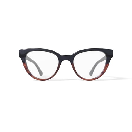 M America Women's Carroll Cat Eye Prescription Eyeglasses with Case, Black/Brown