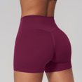 thumbnail image 2 of idosla Women's Biker Shorts 2.5" No Front Seam High Waist Hidden Scrunch Workout Gym Yoga Running Shorts (Wine, XL), 2 of 8