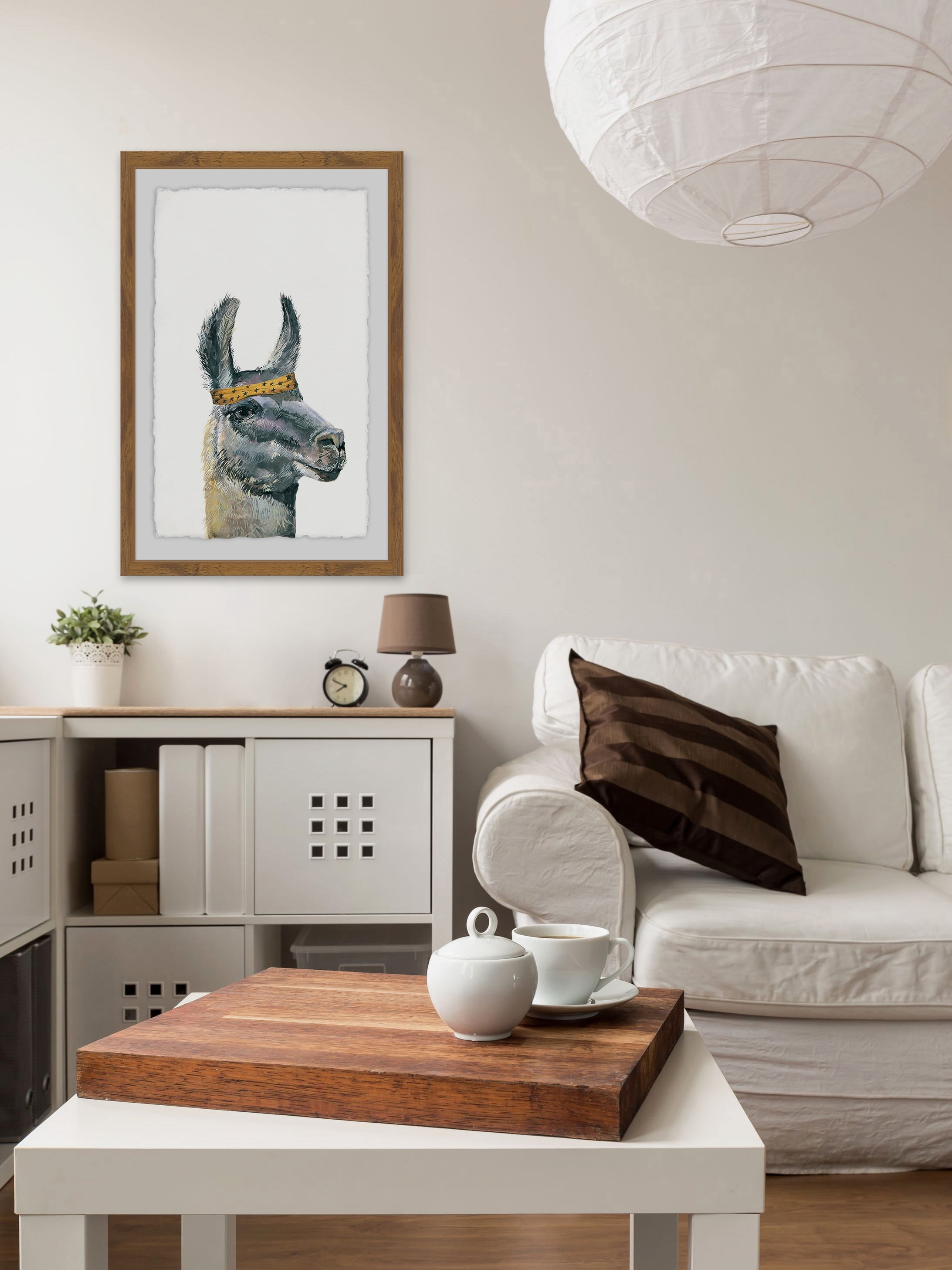 Llama Bandana Framed Painting Print