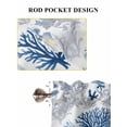 thumbnail image 7 of Navy Blue Coral Half Window Curtains 24 Inches Long, Summer Beach Coastal Ocean Nautical Window Treatment Curtain Drapes, Short Curtains Tiers for Kitchen Over Sink, 27.5"x24", 2 Panels, 7 of 7